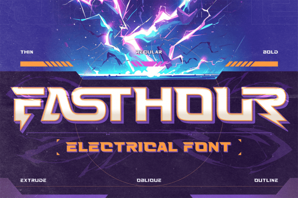 Fasthour: The Electric Display Typeface for High-Impact Web Design